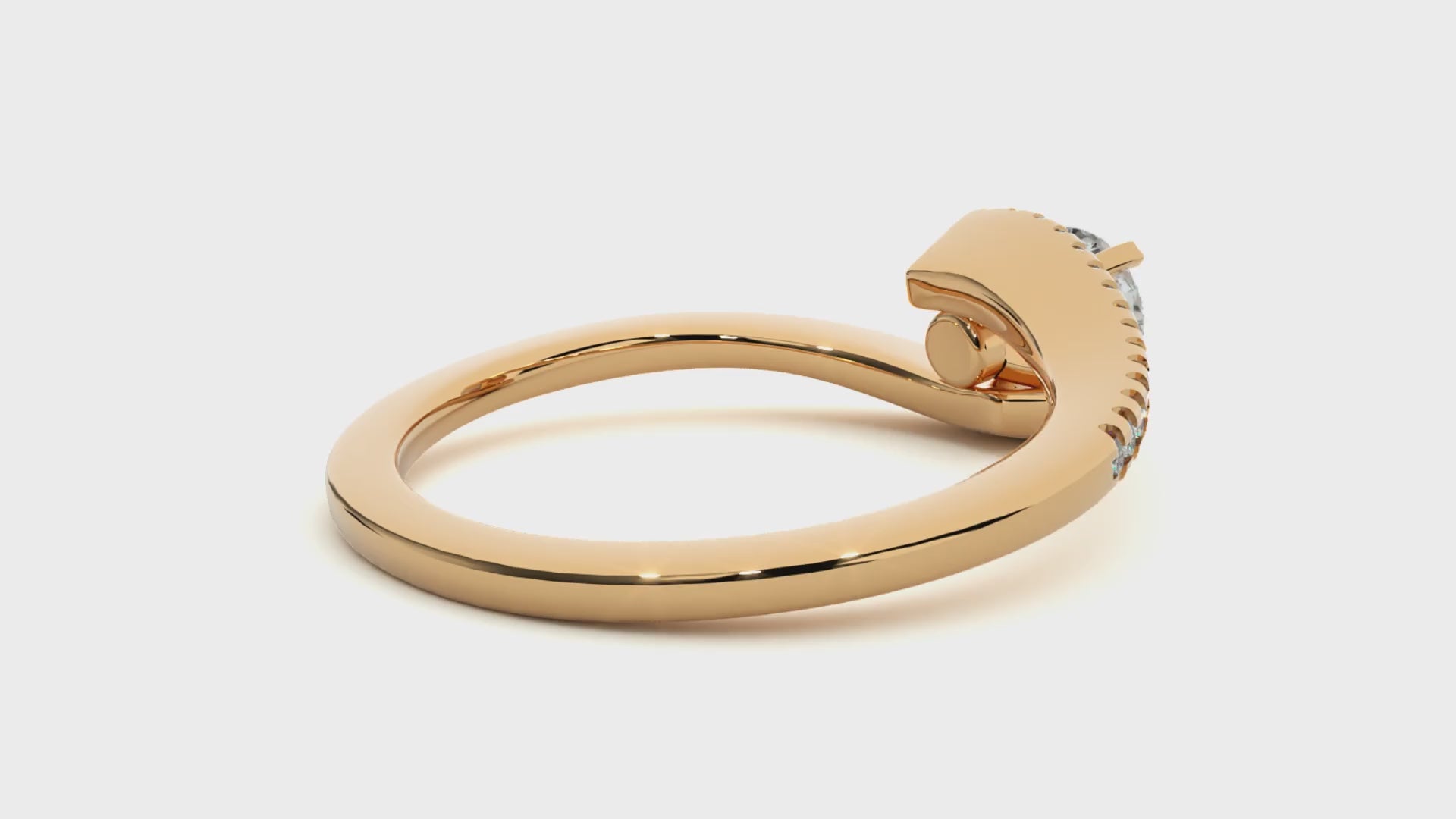 18K gold solitaire ring with twisted design, ideal for engagement or wedding gift