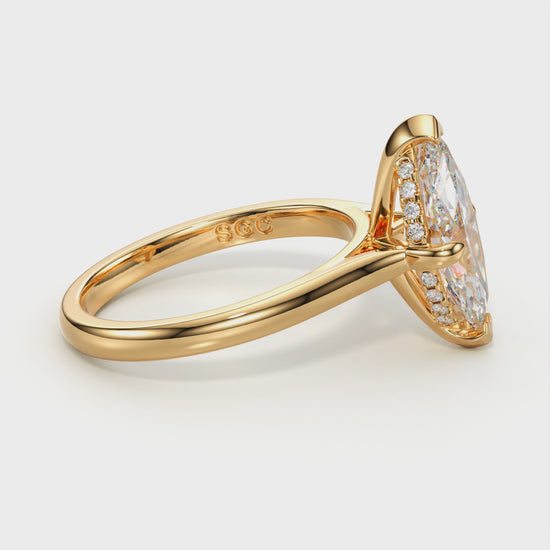 marquise cut hidden halo ring