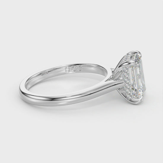 lab grown emerald engagement ring