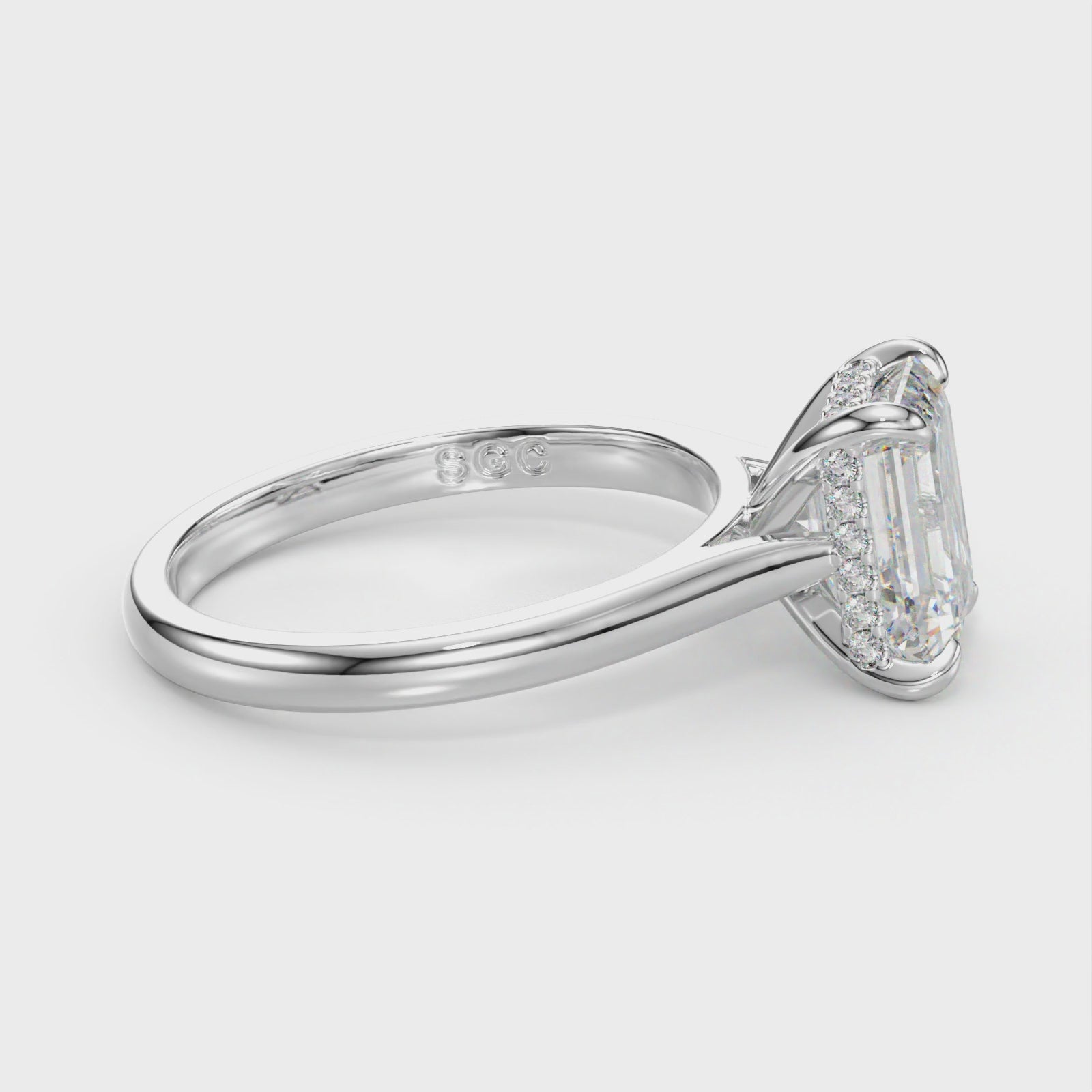 lab grown emerald engagement ring