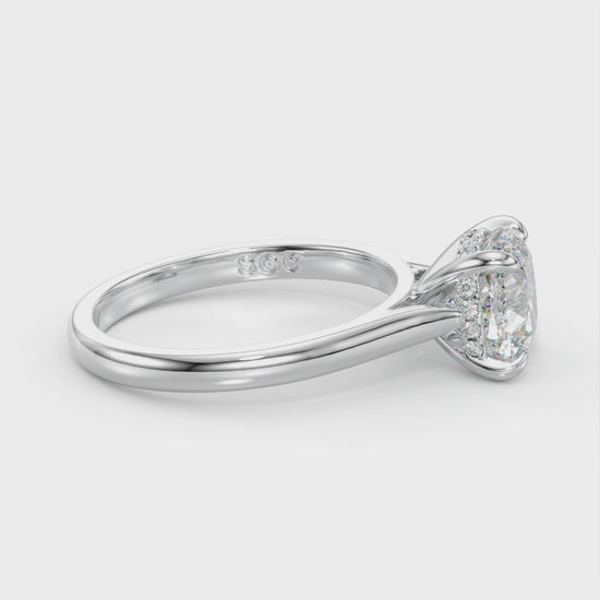 lab grown cushion diamond ring