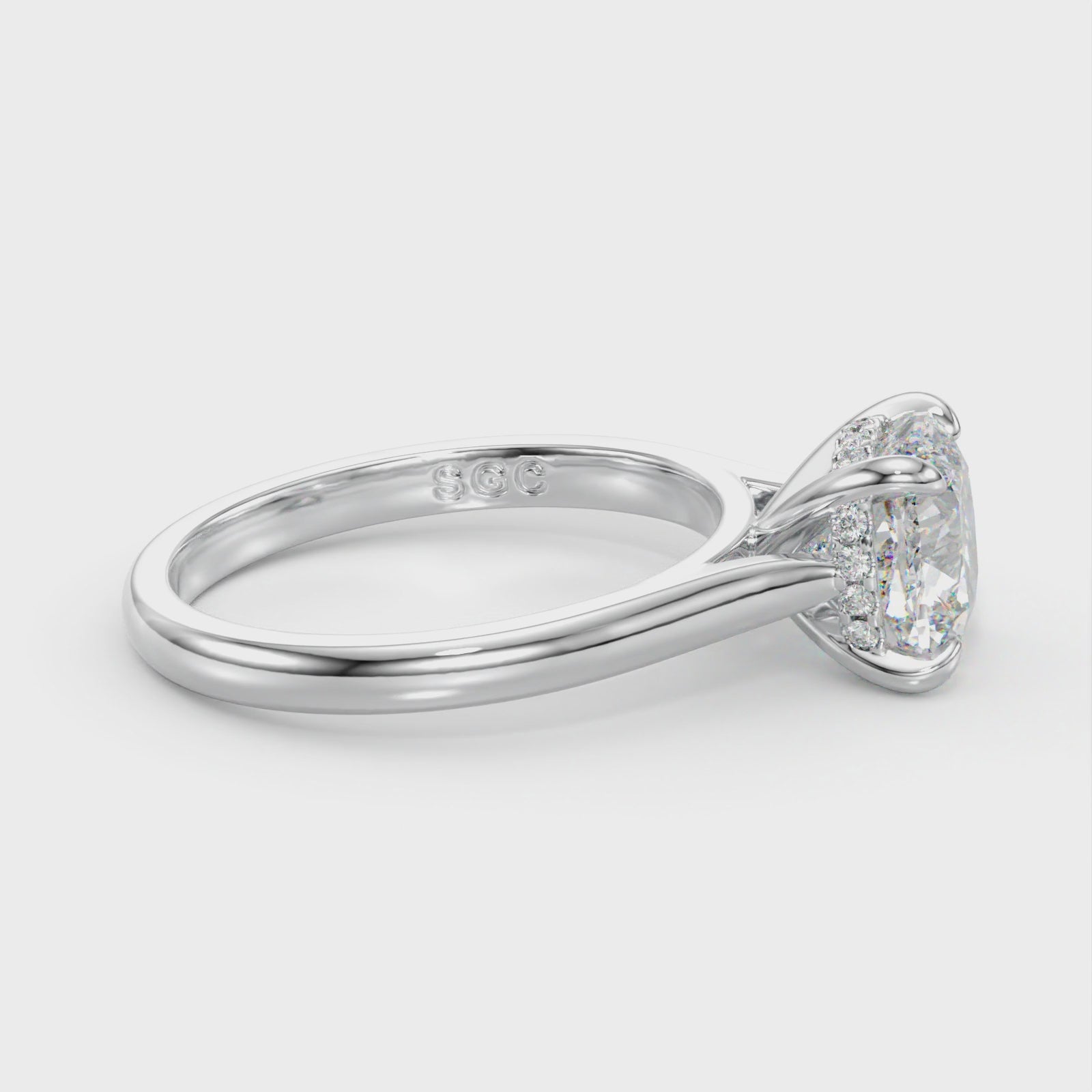 lab grown cushion diamond ring