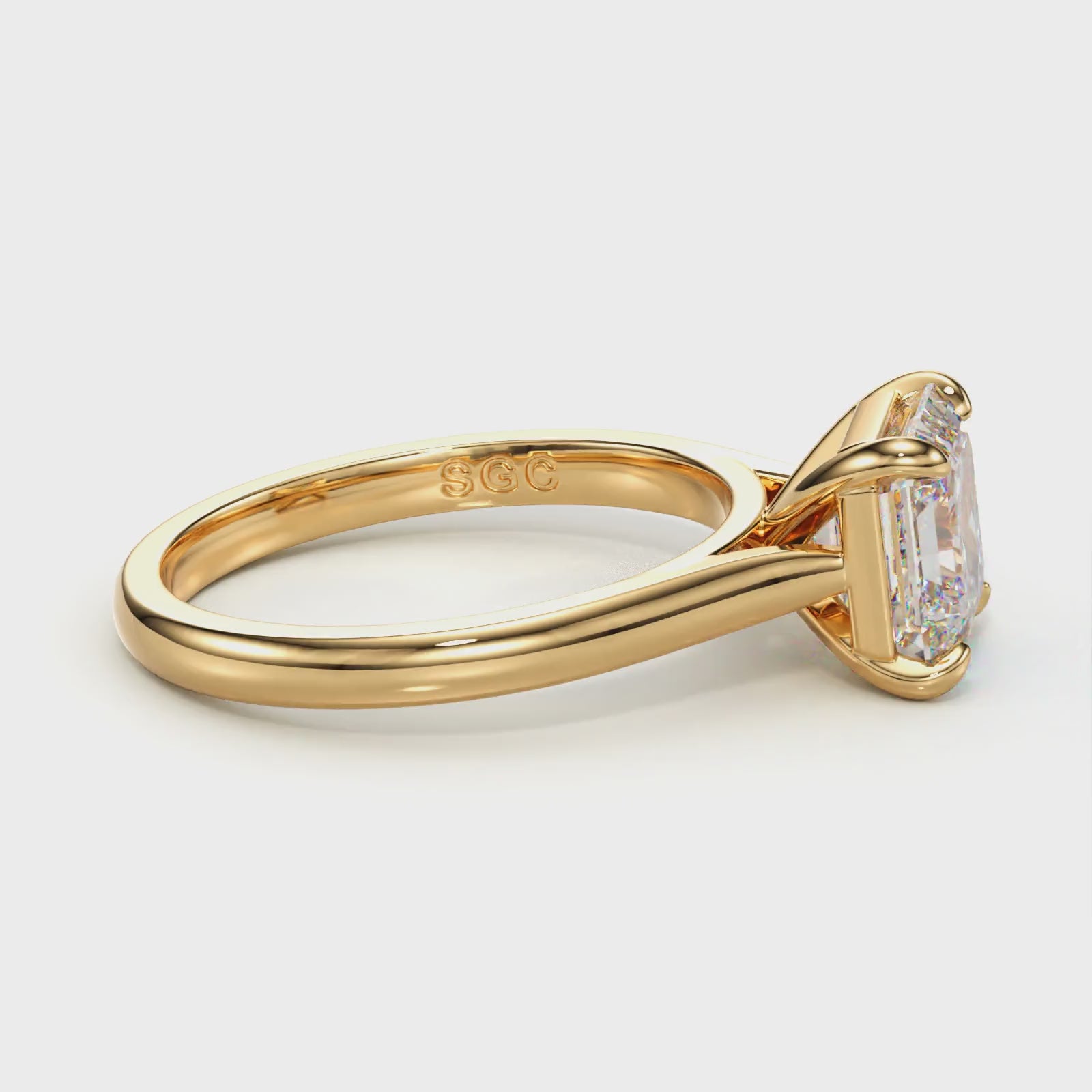 cathedral asscher diamond ring