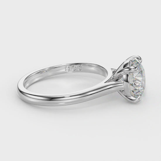 lab grown round engagement ring