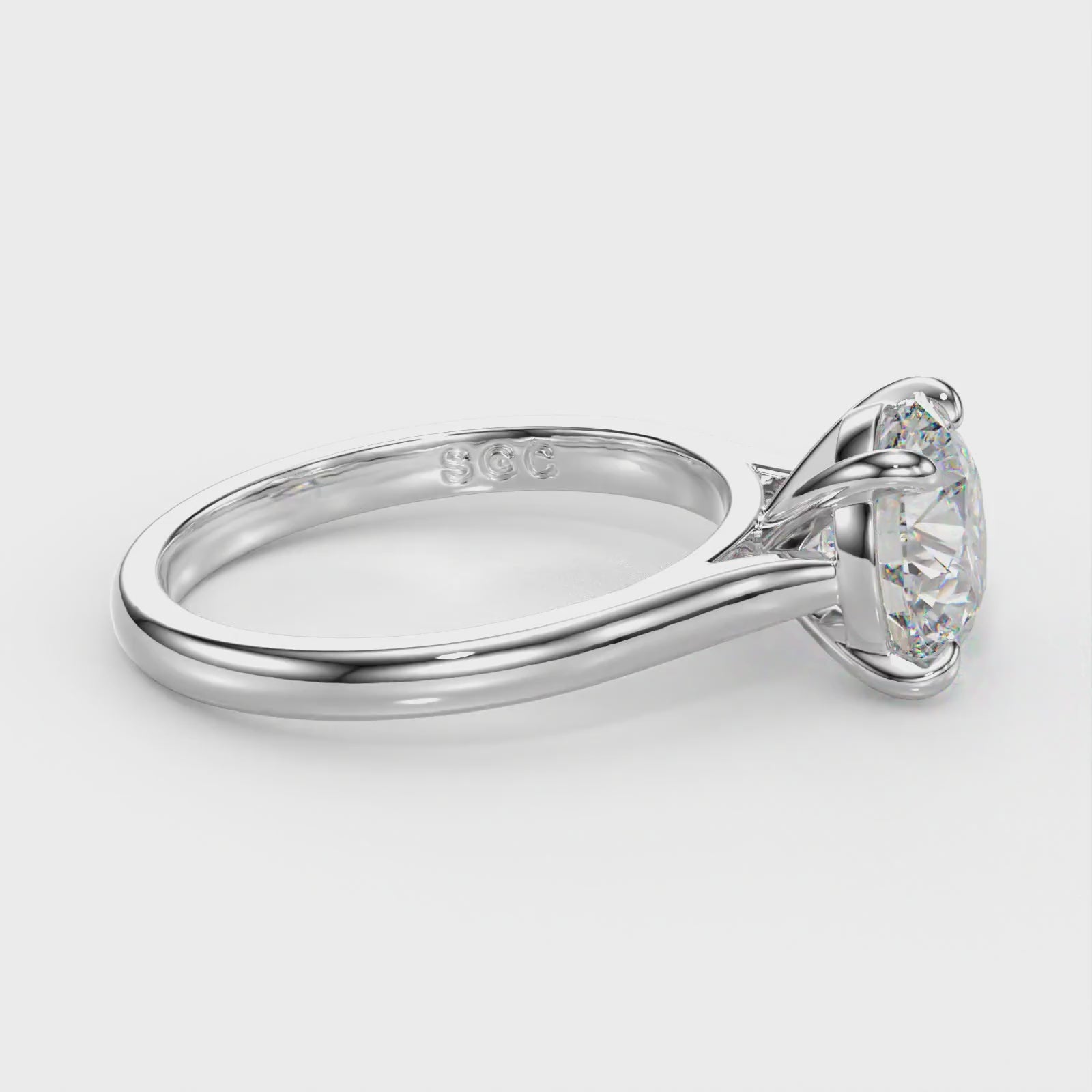 lab grown round engagement ring
