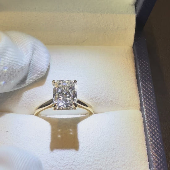 radiant cut hidden halo ring