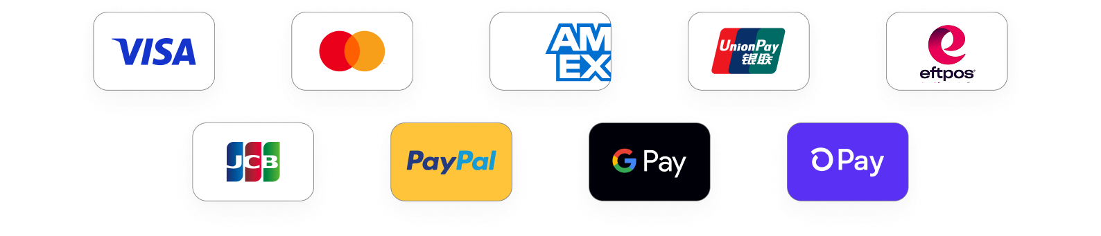 Accepted payment methods