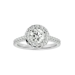 pave cathedral halo engagement diamond ring with 18k rose gold metal and cushion shape diamond