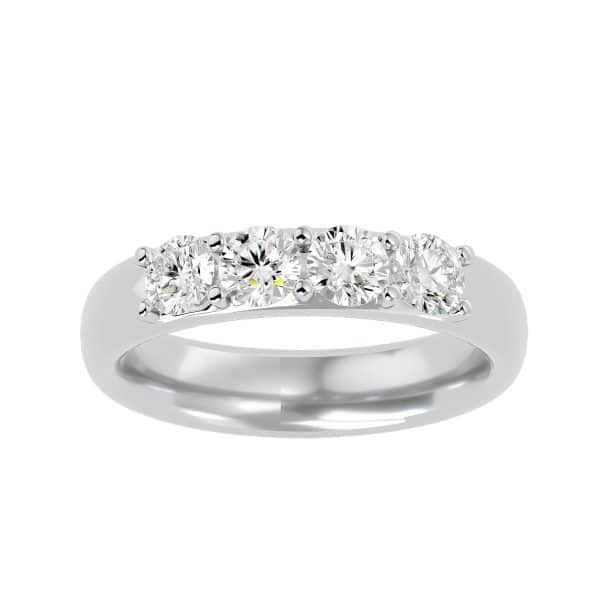 Four Stone Thick Diamond Wedding RingFour Stone Thick Diamond Wedding Ring