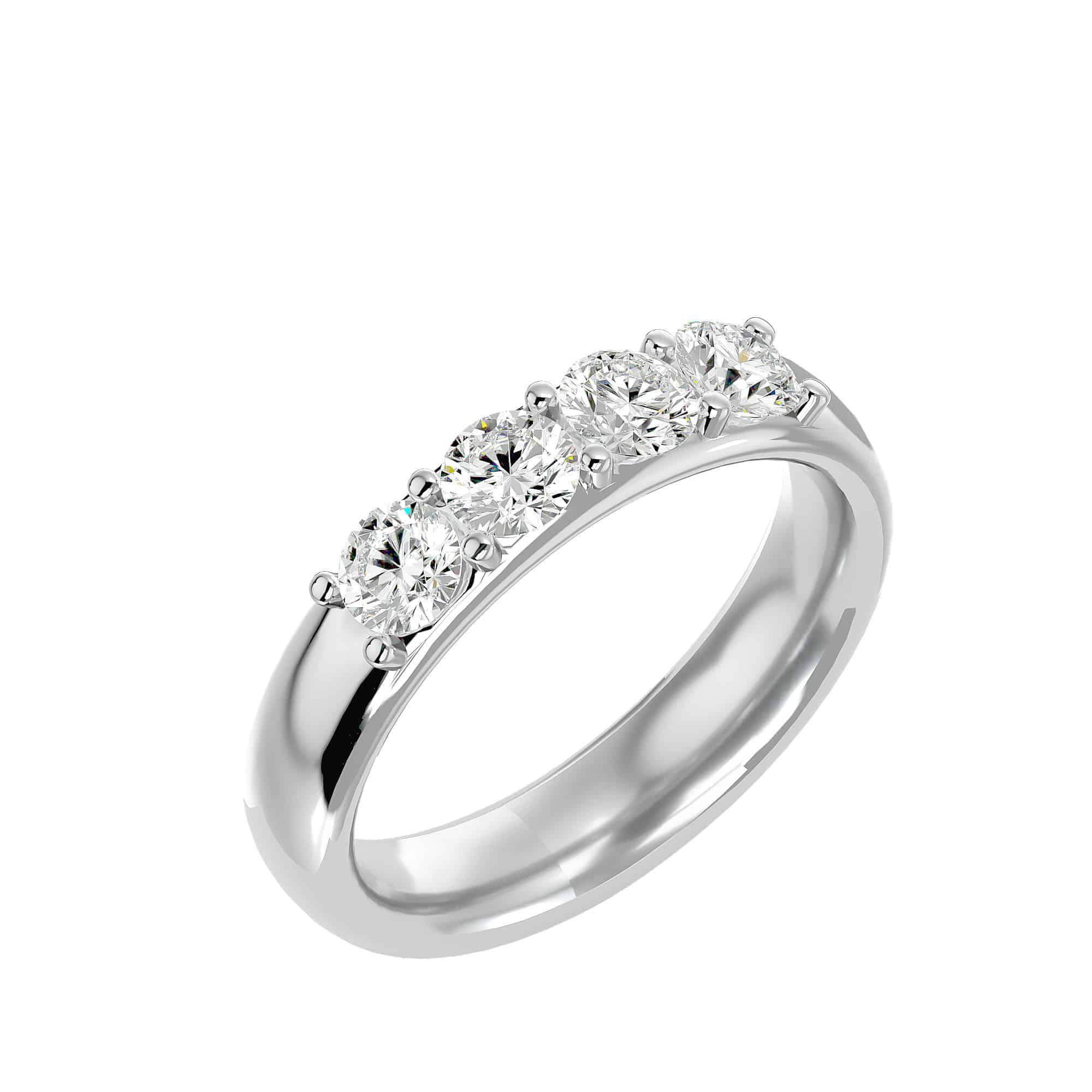 Four Stone Thick Diamond Wedding Ring