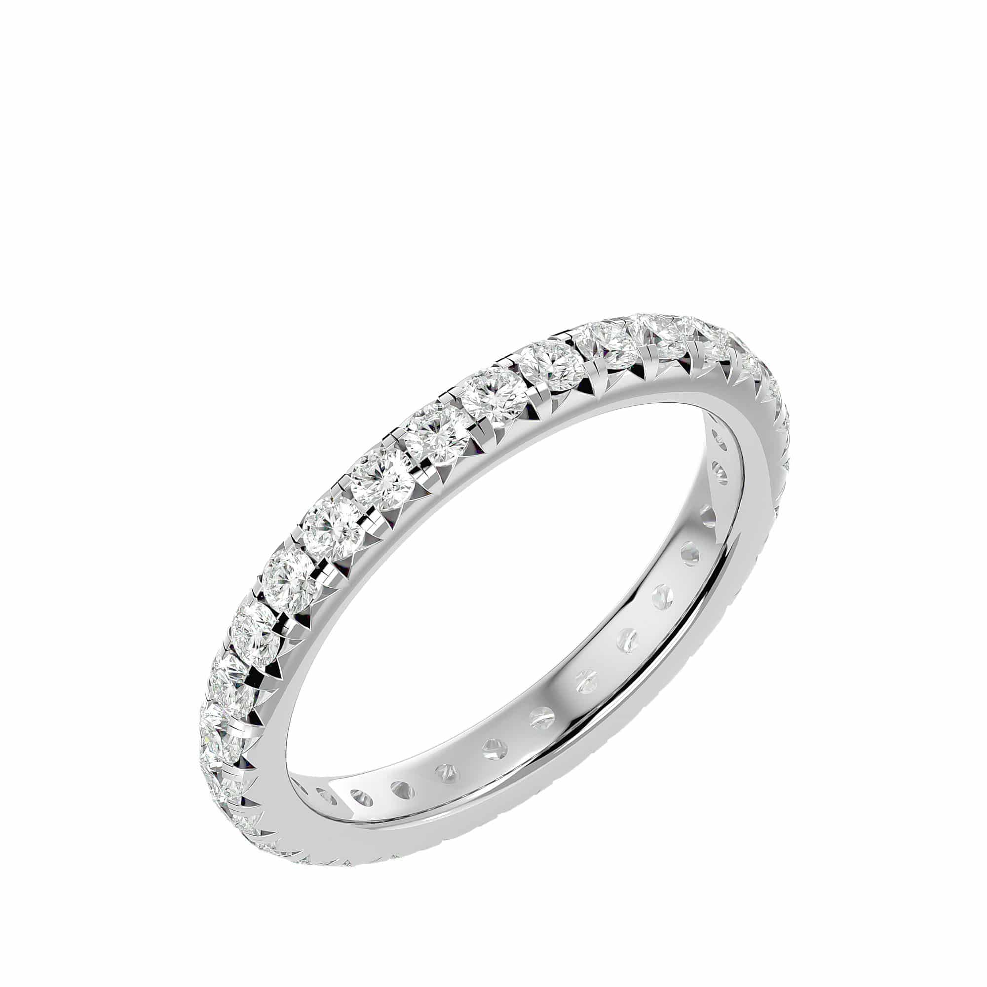French Pave Eternity Wedding Ring