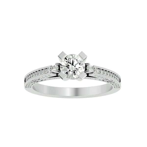 Lucy Solitaire Engagement Ring With Marquise Side DiamondsLucy Solitaire Engagement Ring With Marquise Side Diamonds