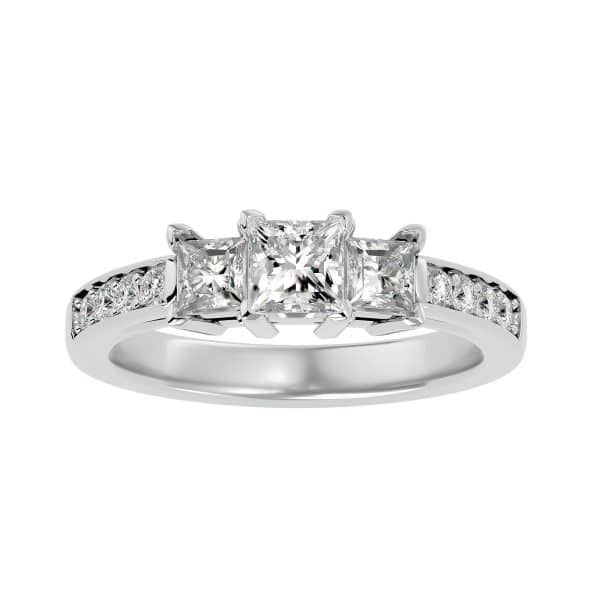 Princess Cut Three Stone Engagement RingPrincess Cut Three Stone Engagement Ring