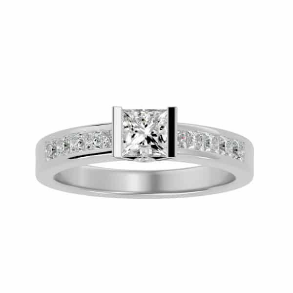 RX Princess Cut Engagement Ring Tension Set Diamond BandRX Princess Cut Engagement Ring Tension Set Diamond Band