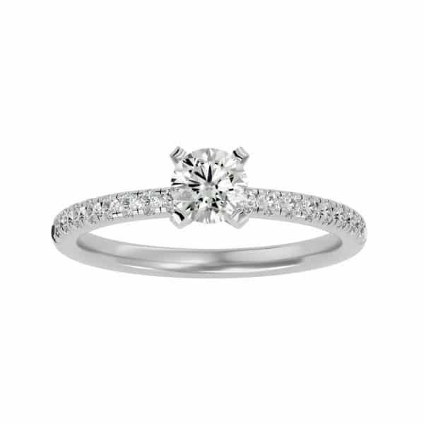 Solitaire Engagement Ring Pave Diamond SettingSolitaire Engagement Ring Pave Diamond Setting