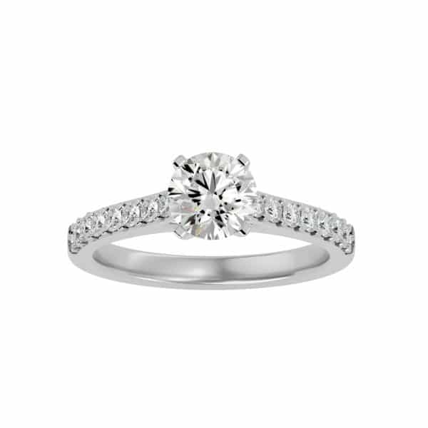 High Set Solitaire Engagement Ring Pave DiamondsHigh Set Solitaire Engagement Ring Pave Diamonds