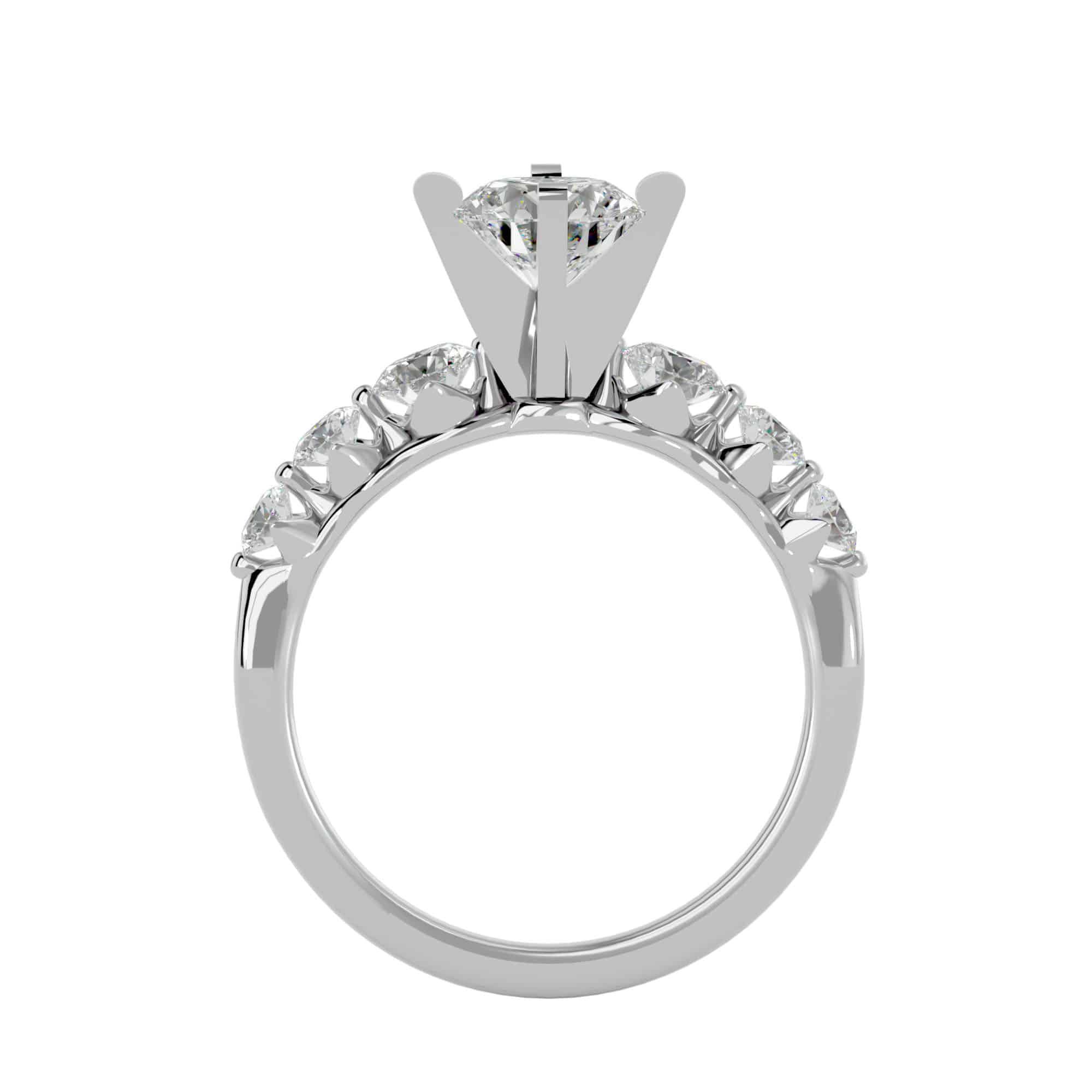 Solitaire Engagement Ring Prong Set Diamond Band