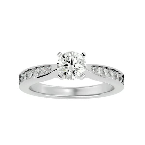 Cathedral Engagement Ring Diamond Thick Tapered BandCathedral Engagement Ring Diamond Thick Tapered Band