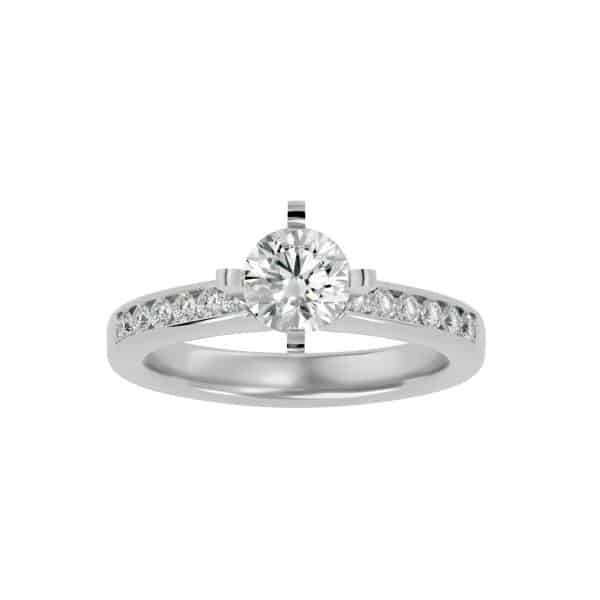 Solitaire Engagement Ring East West Channel Set DiamondsSolitaire Engagement Ring East West Channel Set Diamonds