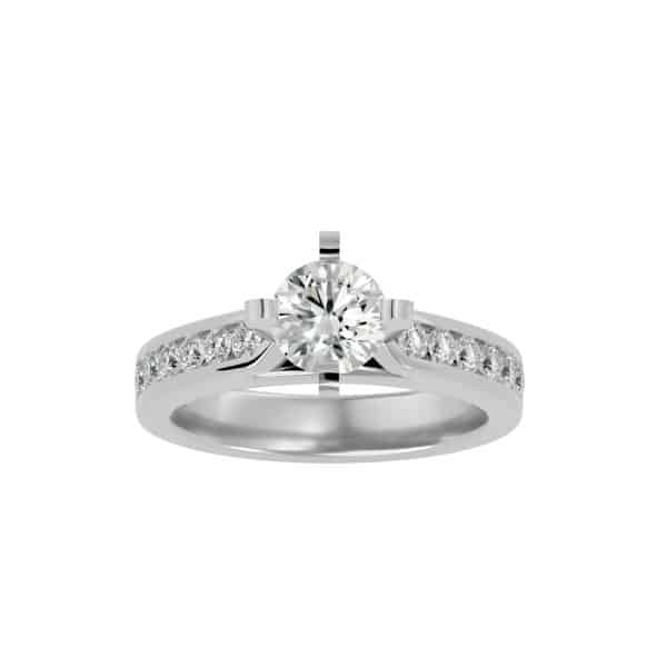 East West Solitaire Thick Engagement Ring Tapered BandEast West Solitaire Thick Engagement Ring Tapered Band