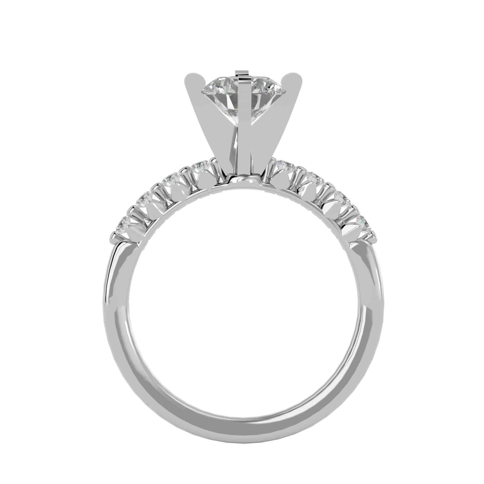 Prong Set Diamond Engagement Ring 4 Claws Solitaire Setting