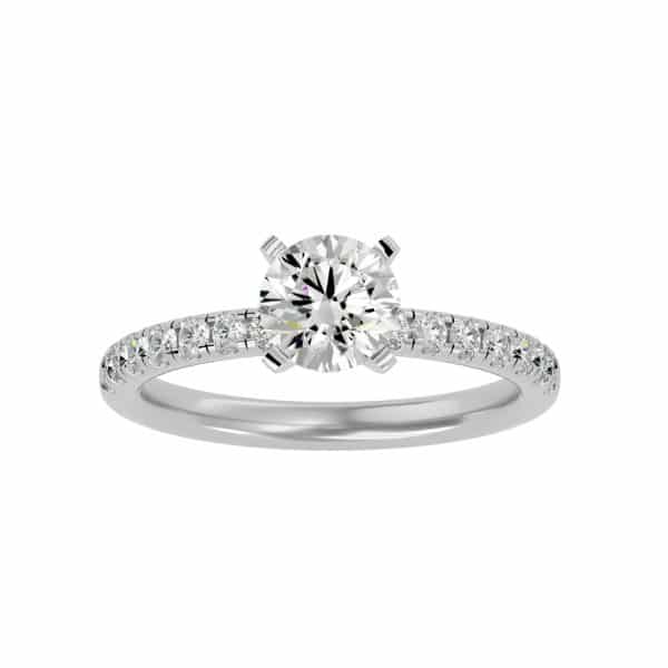 Pave Engagement Ring 4 Claws Solitaire SettingPave Engagement Ring 4 Claws Solitaire Setting