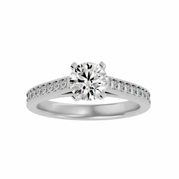 High Cathedral Solitaire Engagement Ring Pinpoint SettingHigh Cathedral Solitaire Engagement Ring Pinpoint Setting