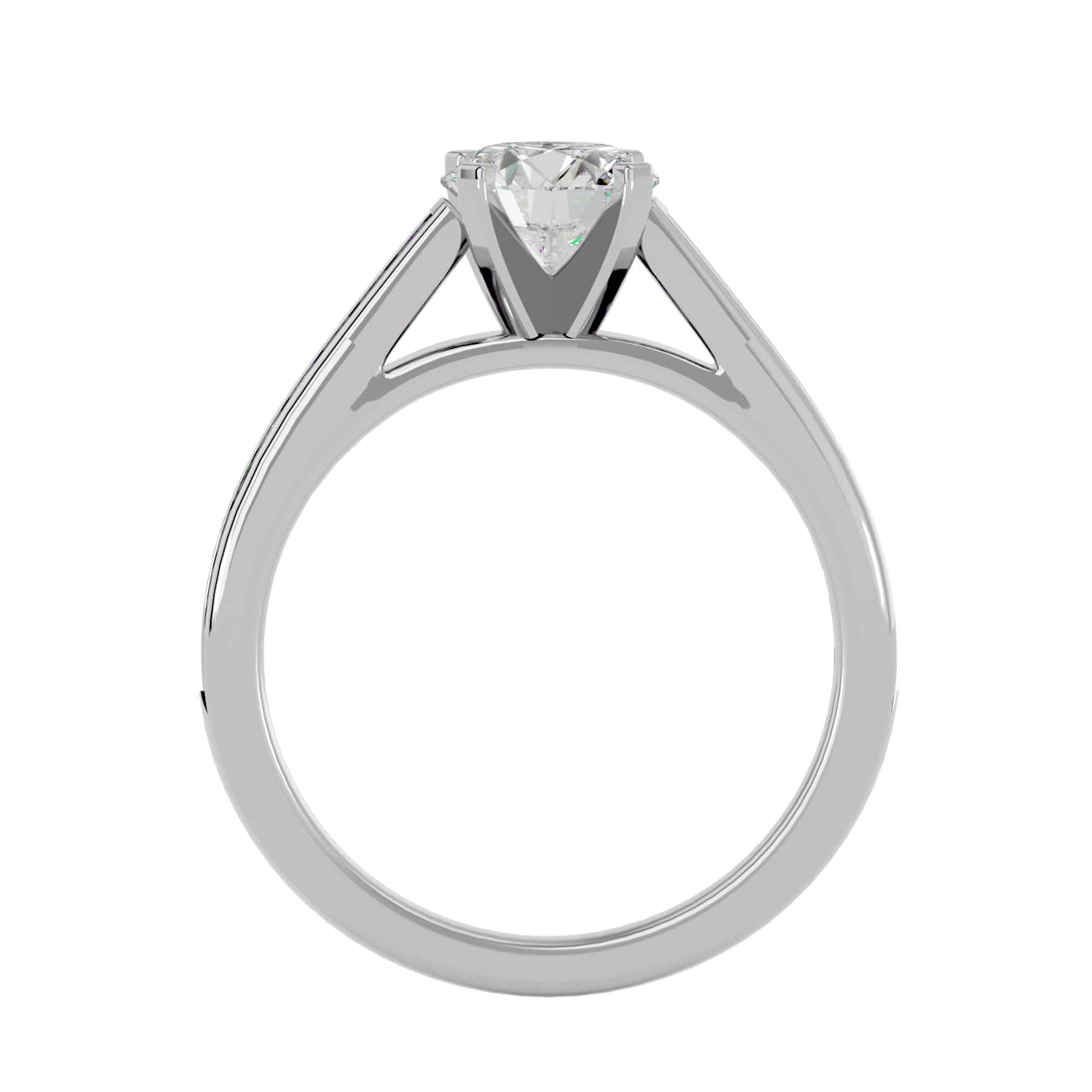 High Cathedral Solitaire Engagement Ring Pinpoint Setting