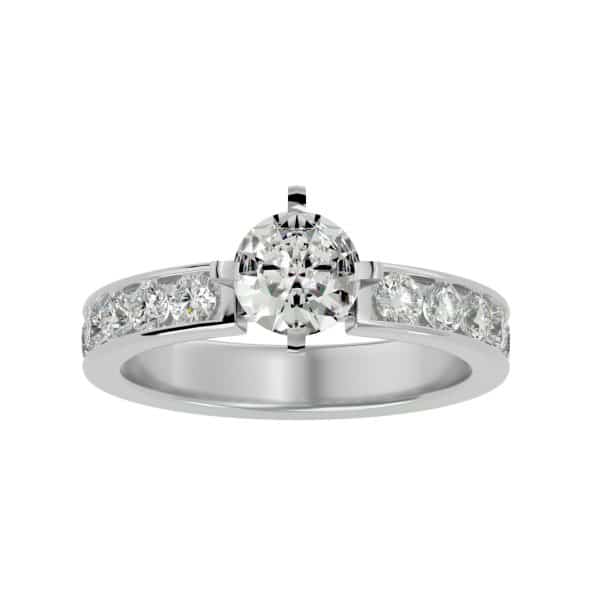 Thick Band Engagement Ring Channel-Set DiamondsThick Band Engagement Ring Channel-Set Diamonds