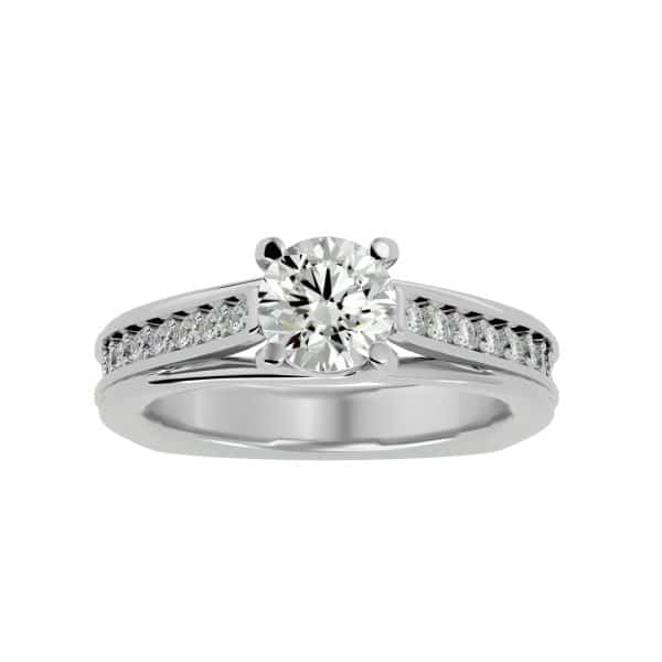 Solitaire Engagement Ring Thick Diamond BandSolitaire Engagement Ring Thick Diamond Band