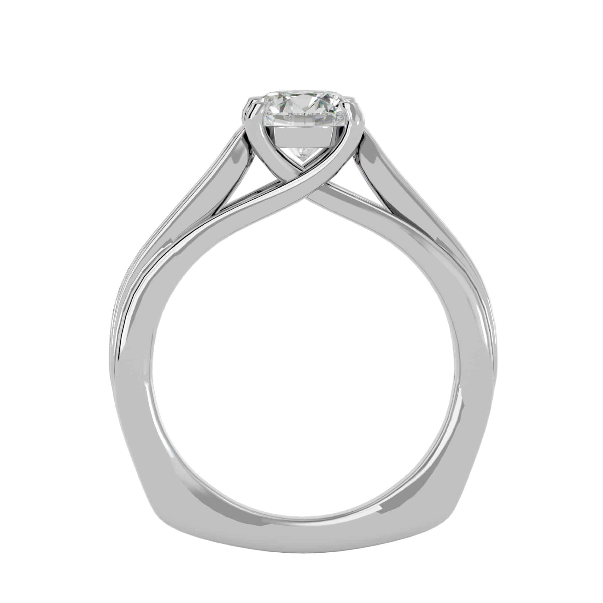 Solitaire Engagement Ring Thick Diamond Band