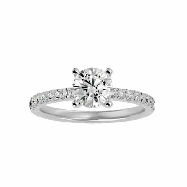 Petite Band Engagement Ring Pave Set DiamondsPetite Band Engagement Ring Pave Set Diamonds