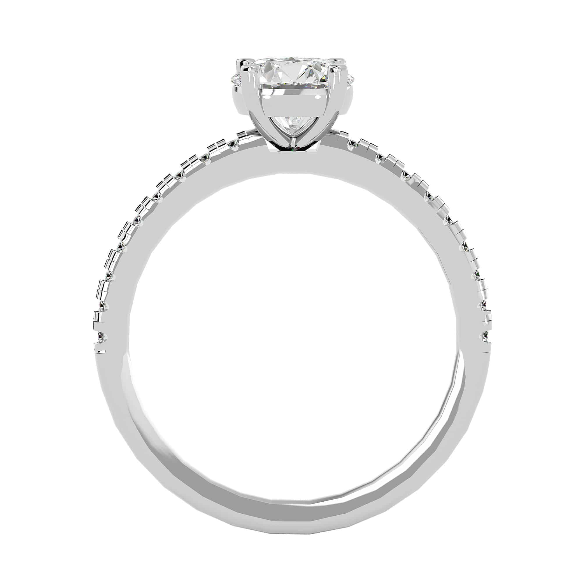 Solitaire Engagement Ring Hidden Bezel Set Diamond