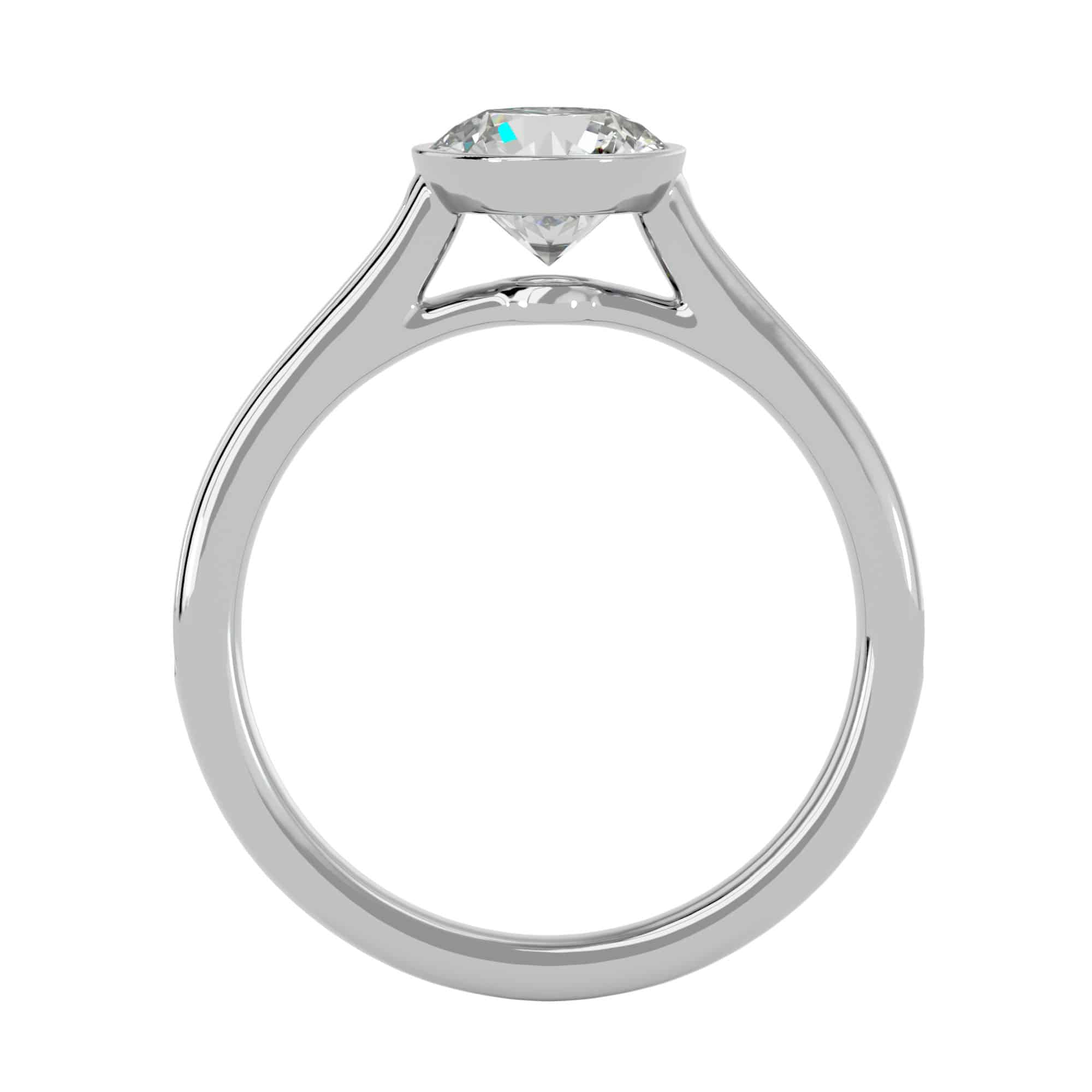 Solitaire Diamond Engagement Ring Bezel Setting