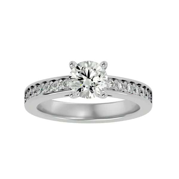 Solitaire Engagement Ring Channel Pinpointed Diamond SettingSolitaire Engagement Ring Channel Pinpointed Diamond Setting