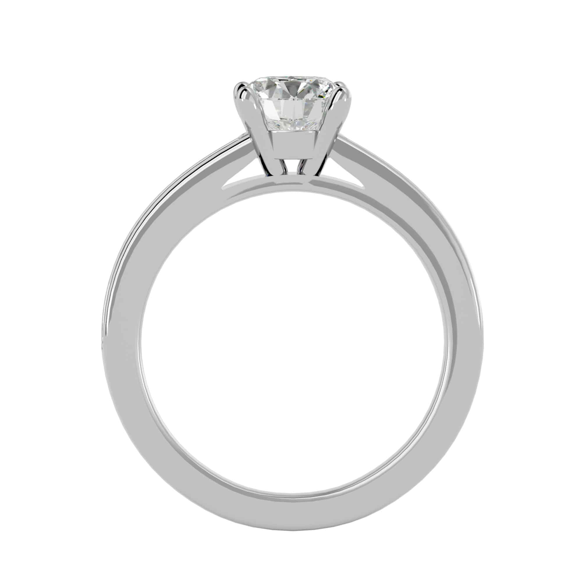 Solitaire Engagement Ring Channel Pinpointed Diamond Setting