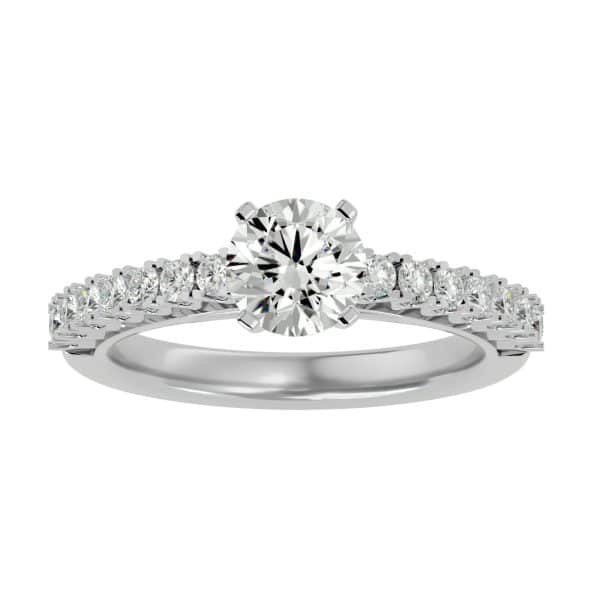 Solitaire Engagement Ring Claw Set Side DiamondsSolitaire Engagement Ring Claw Set Side Diamonds