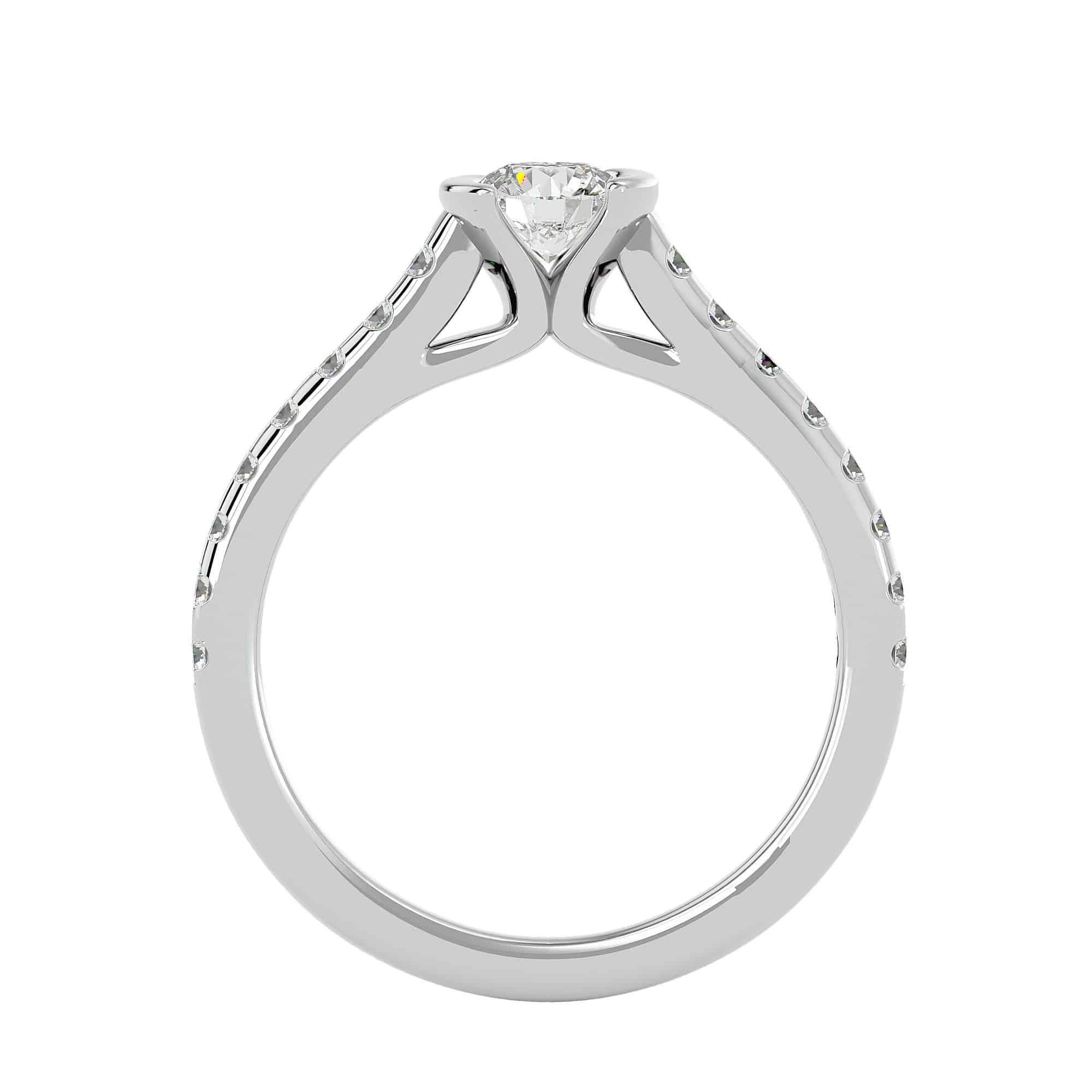 Solitaire Engagement Ring Bar Set Diamond