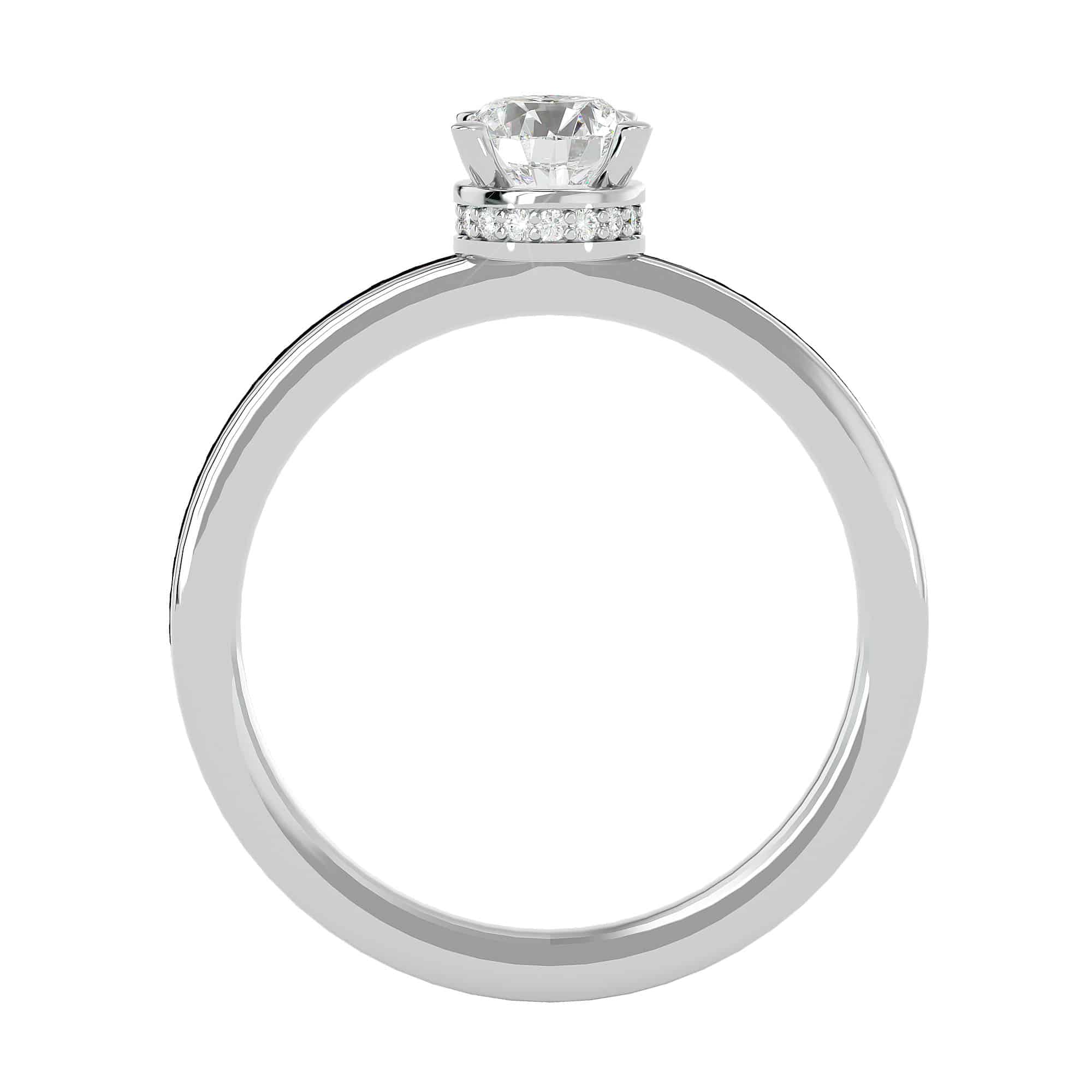 Concealed Halo Engagement Ring Solitaire Setting