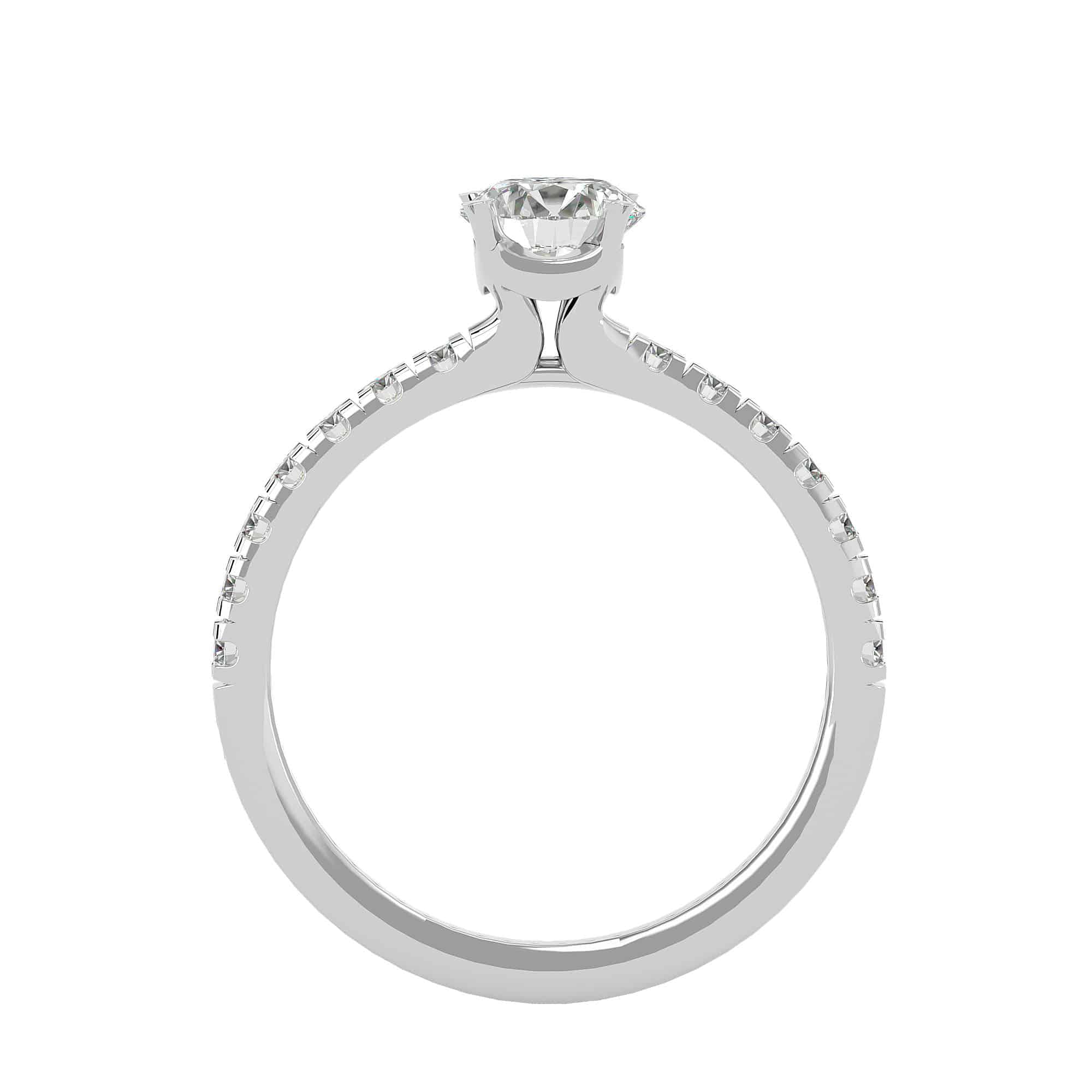 Solitaire Engagement Ring Arch Prongs Diamond Setting