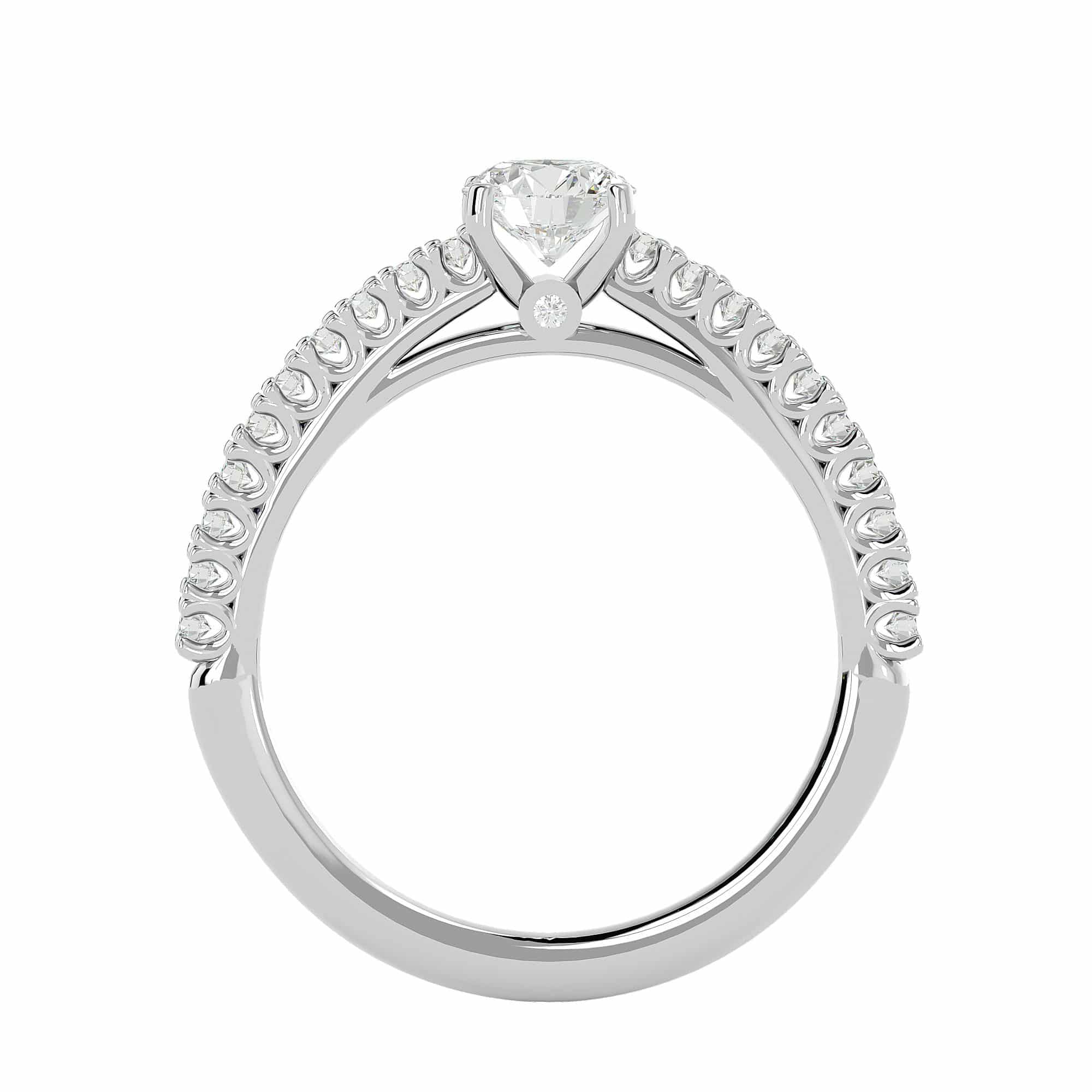 RX Solitaire Engagement Ring Raised Crossed Prongs Setting