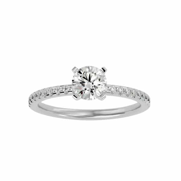 Solitiare Engagement Ring Petite Pave Set DiamondsSolitiare Engagement Ring Petite Pave Set Diamonds