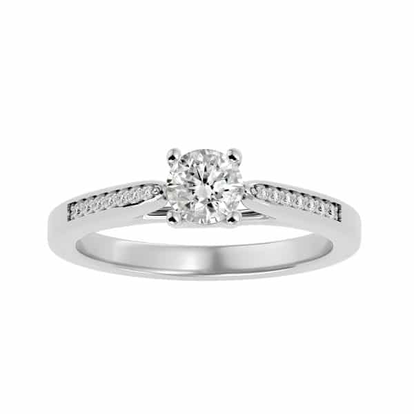 Solitaire Engagement Ring Cross-Claws Tapered BandSolitaire Engagement Ring Cross-Claws Tapered Band