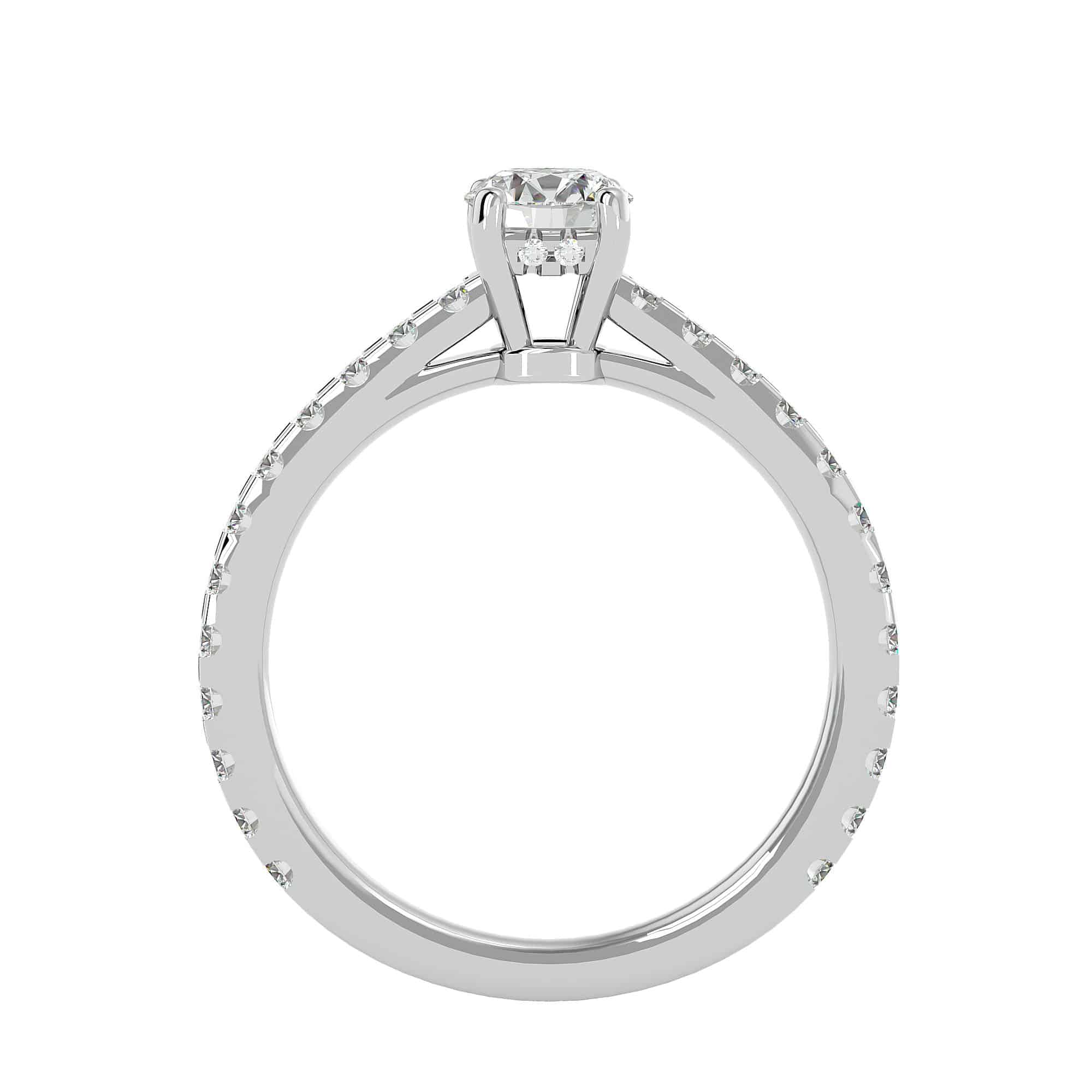 Hidden Halo Engagement Ring Pave Set Diamonds