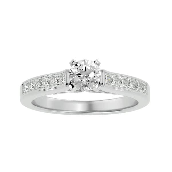 RX Solitaire Ring Princess Cut Channel-Set DiamondsRX Solitaire Ring Princess Cut Channel-Set Diamonds