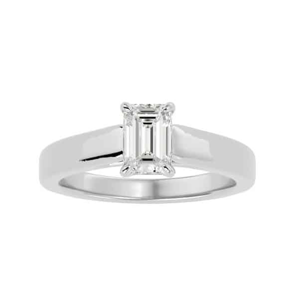Emerald Cut Solitaire Engagement Ring Thick Band SettingEmerald Cut Solitaire Engagement Ring Thick Band Setting