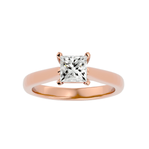 rx princess cut engagement ring thick band with 18k rose gold metal and princess shape diamond