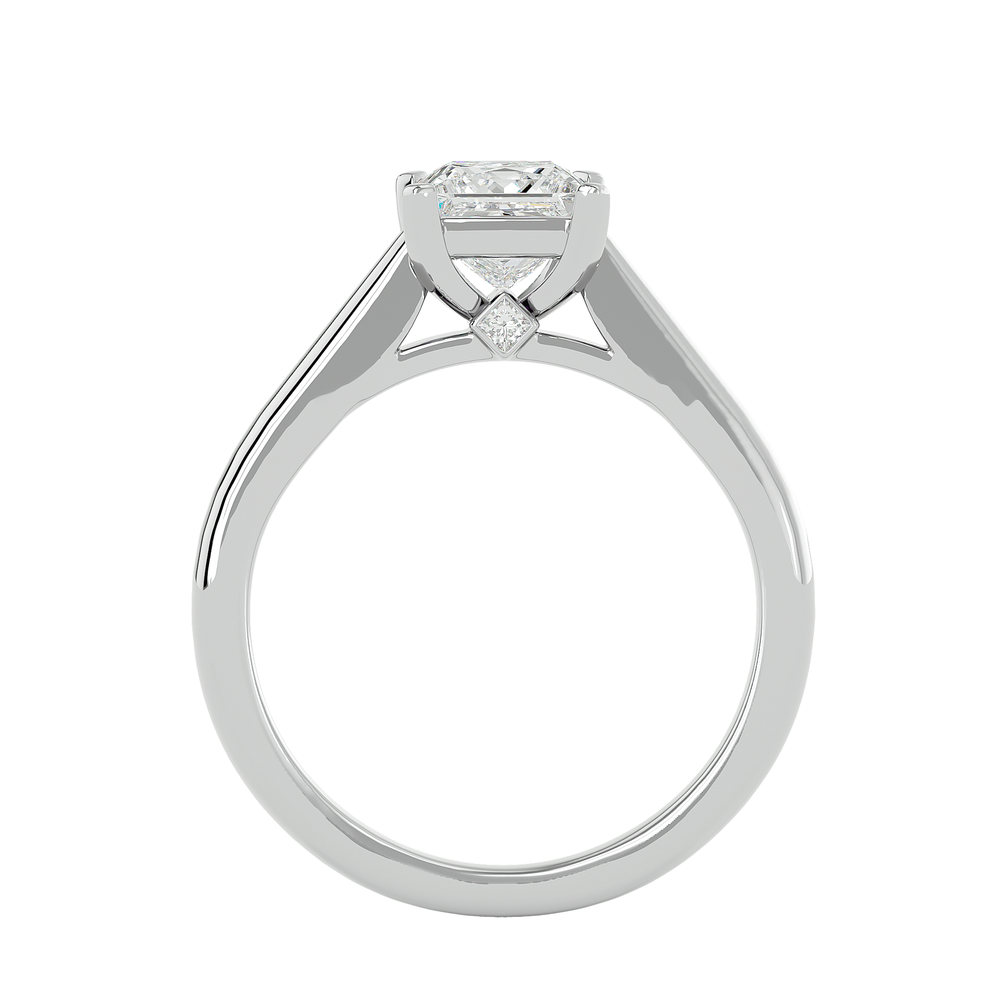 RX Princess Cut Engagement Ring Thick Band