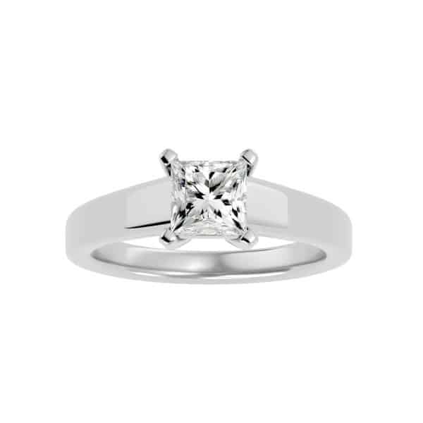 Princess Cut Solitaire Engagement Ring Thick Flared Band SettingPrincess Cut Solitaire Engagement Ring Thick Flared Band Setting