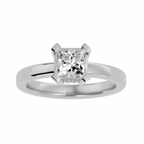 Lucy Princess Cut Hidden Halo Engagement Ring Tall SettingLucy Princess Cut Hidden Halo Engagement Ring Tall Setting